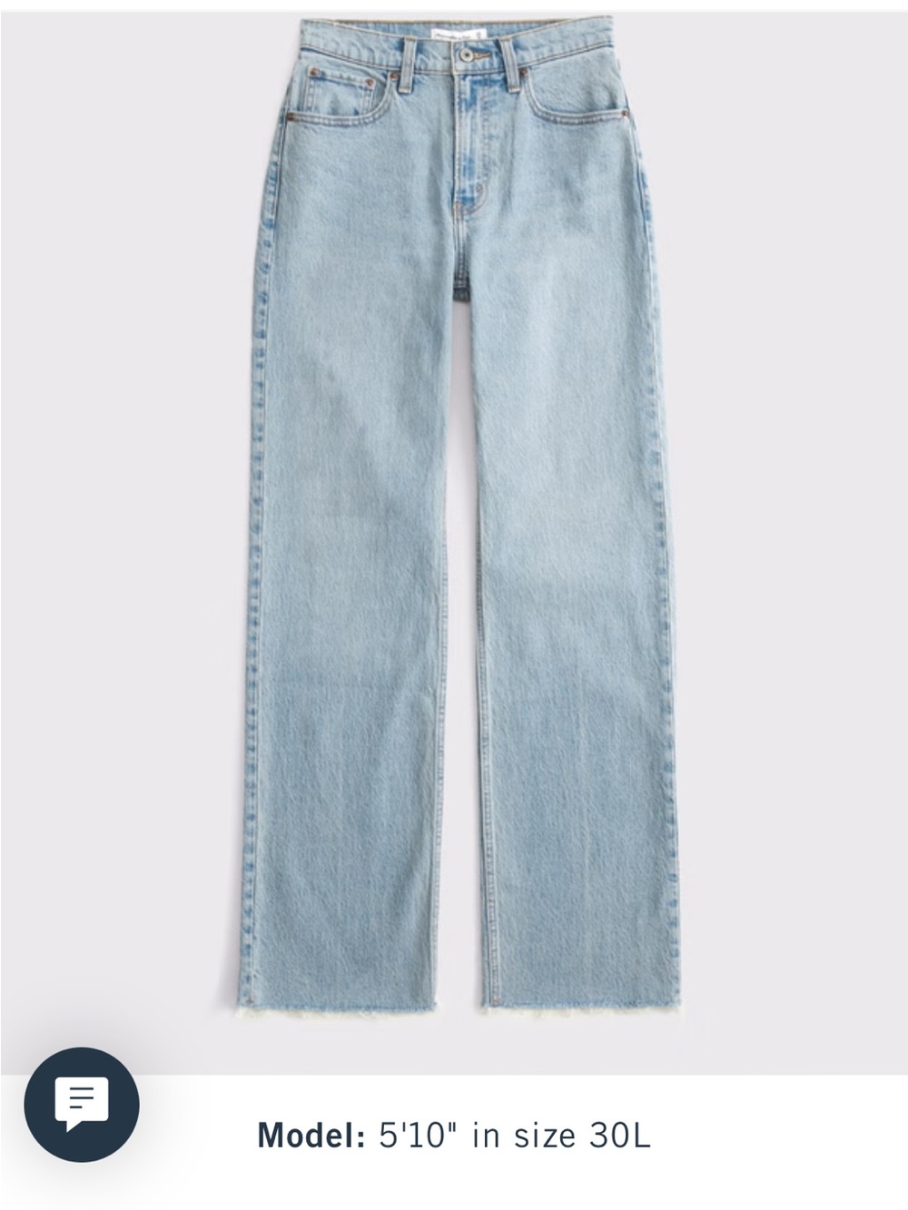 NWT 24w Tall Abercrombie & Fitch Light Blue High-Rise Straight Jeans curve love